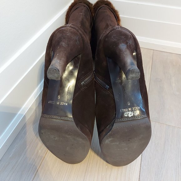 A. Giannetti Suede and Fur Boots - Picture 4 of 6
